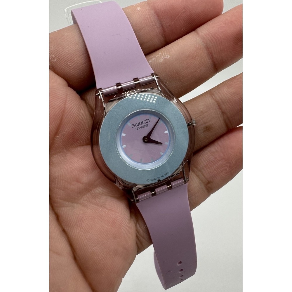 Swatch Trimento SFR101‎ Women Watch 2003 Analog Purple Band Fresh Battery